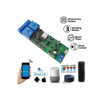 Wi-Fi Inching Relay Momentary-Self-Locking-Interlock Switch Module (ST-DC2)
