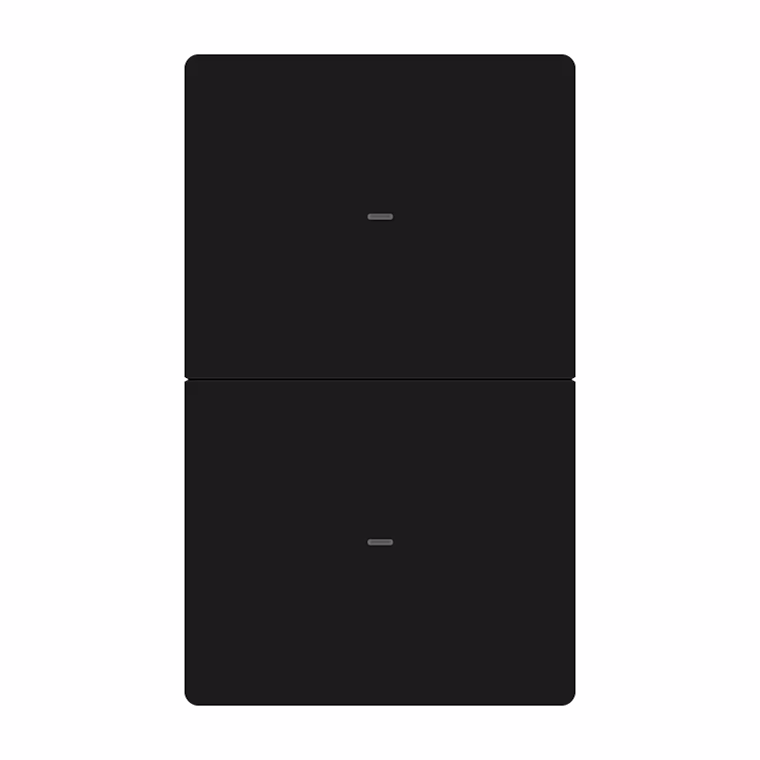 SmartPad Tactile Light Switch 2 Gang Black
