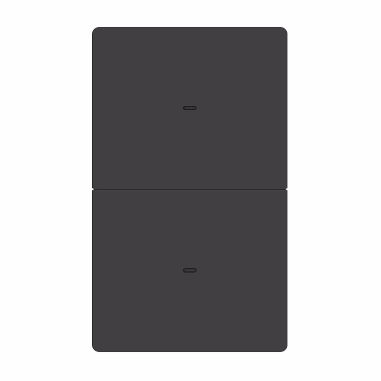 SmartPad Tactile Light Switch 2 Gang Grey