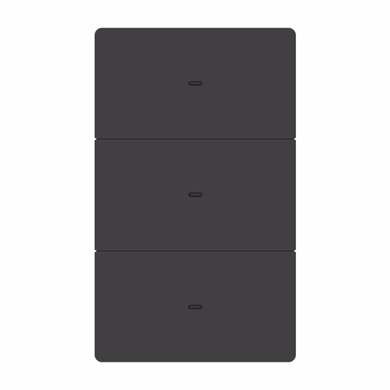 SmartPad Tactile Light Switch 3 Gang Grey