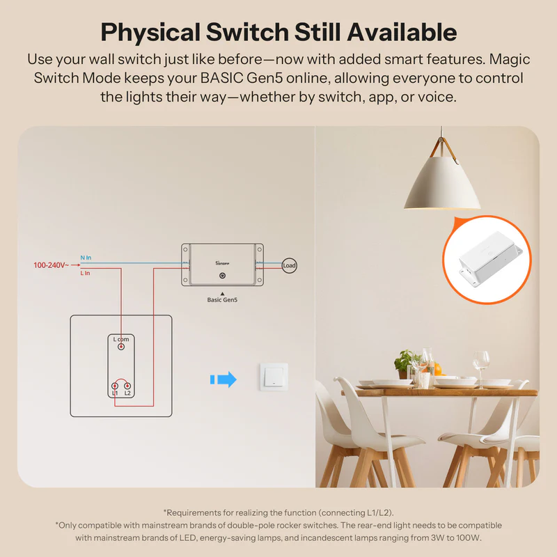 Sonoff Basic Gen5 Matter Over Wi-Fi Smart Switch - Image 4