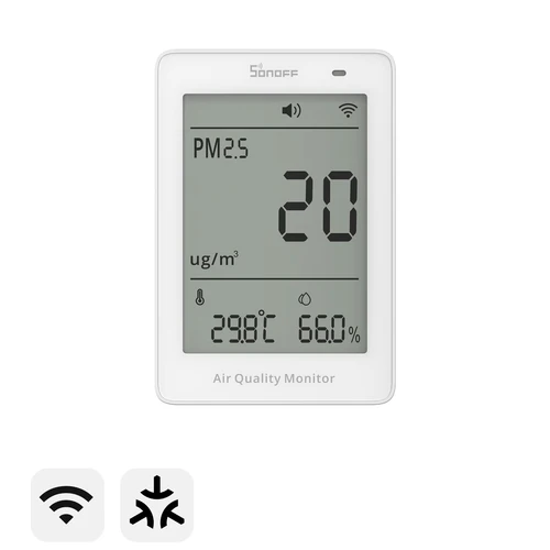 SONOFF AirGuard PM2.5 PM10 Matter WiFi Air Quality Monitor SAWF-07P LCD display