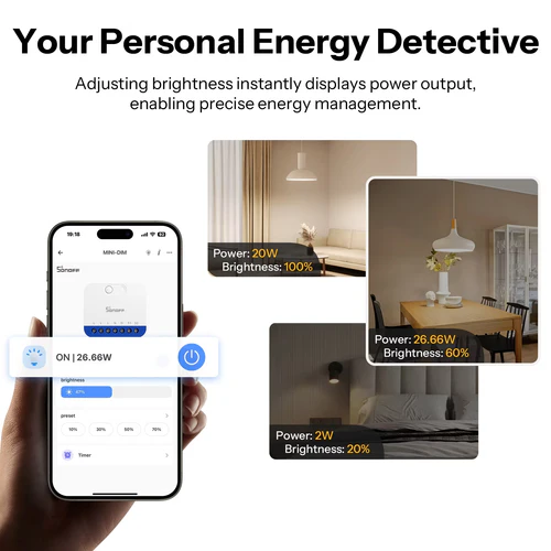SONOFF MINI-DIM Matter Wi-Fi Smart Dimmer Switch for LED and incandescent lights