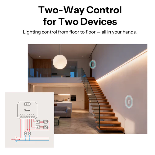 SONOFF MINI DUO-L 2-Gang Zigbee Smart Switch No Neutral MINI-ZB2GS-L dual load relay