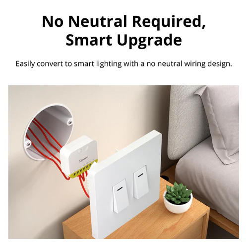 SONOFF MINI DUO-L 2-Gang Zigbee Smart Switch No Neutral MINI-ZB2GS-L dual load relay