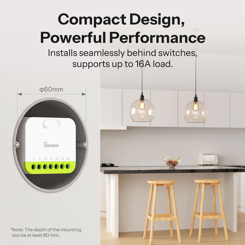 SONOFF MINI DUO 2-Gang Zigbee Smart Switch MINI-ZB2GS dual load relay for smart lighting