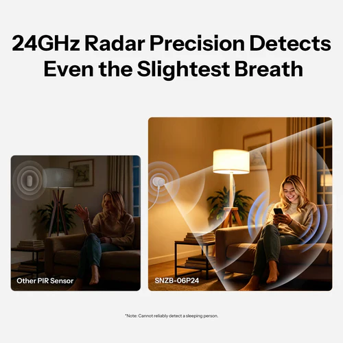 SONOFF SNZB-06P24 24GHz Zigbee Human Presence Sensor with mmWave radar for smart lighting automation