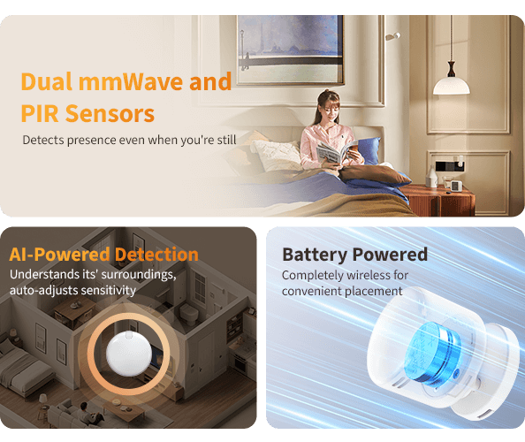 Aqara FP300 Presence Multi-Sensor white 5-in-1 mmWave PIR sensor front view