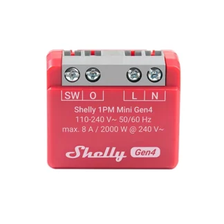 Close-up of Shelly 1PM Mini Gen4 Gen4 smart switch with energy metering