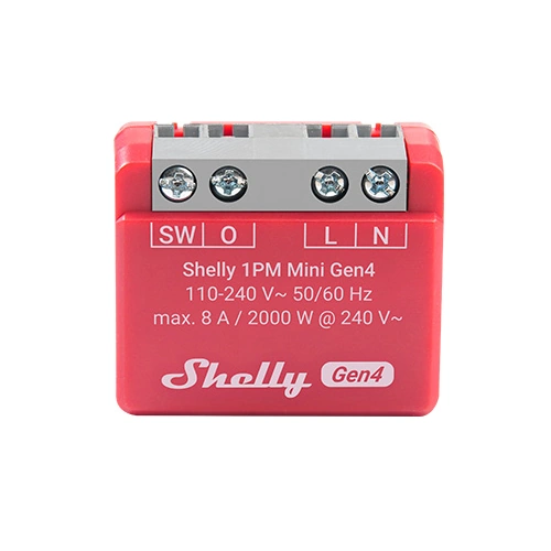 Close-up of Shelly 1PM Mini Gen4 Gen4 smart switch with energy metering